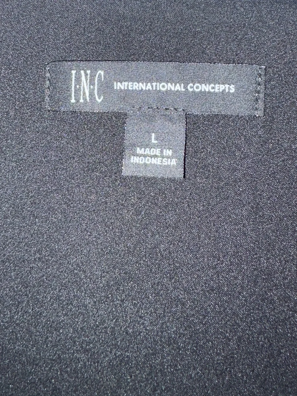 INC International Concepts Black Floral Wrap Belt with Gold Ring